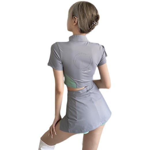 MATEMATE原创辣妹亚妹两色高弹拼接运动面料特工上衣裙裤运动套装 商品图4