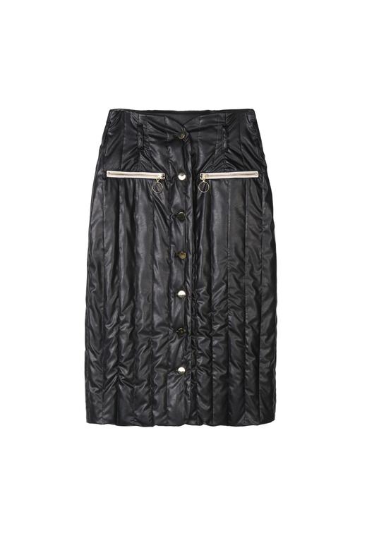 修身绗棉半裙 商品图0