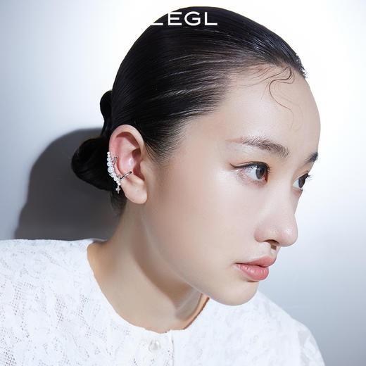 ZEGL设计师星星耳夹女无耳洞耳骨夹冷淡风人造珍珠耳环秋冬耳饰品 商品图4