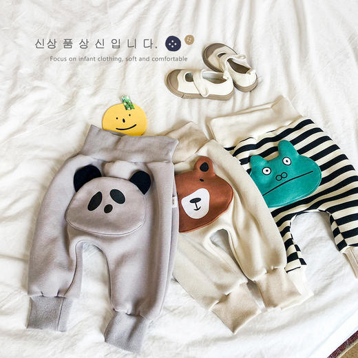 【我们承诺只用好面料】冬季新款韩版ins男女宝宝可爱立体高腰束腿加厚包屁裤 商品图1