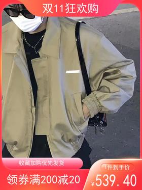 THE AIER 21AW 新品秋冬短款垫肩夹克外套男简约常规立领宽松两色