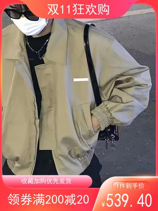 THE AIER 21AW 新品秋冬短款垫肩夹克外套男简约常规立领宽松两色 商品图0