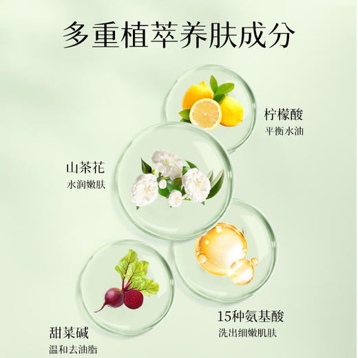 【孕期可用】植物主义山茶花氨基酸净润洁面乳200g洗面奶护肤品 商品图2
