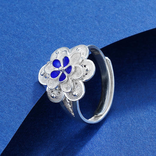 子佩集S990银【四叶】戒指【MXJZ005】花丝珐琅彩2302 商品图5