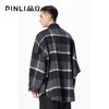 PINLI品立冬季新款宽松男装格子翻领绵羊毛双面呢大衣外套潮 商品缩略图4