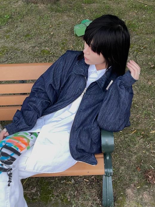 THE AIER 21AW新品宽松牛仔蓝夹克双拉链外套薄款 商品图4