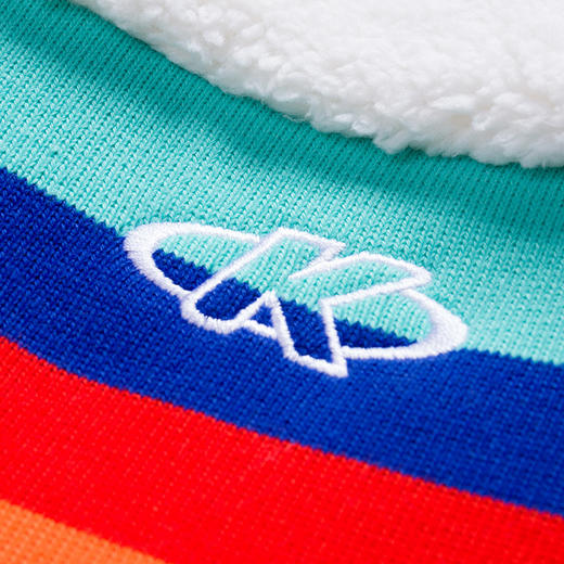 KELME卡尔美彩虹羊羔绒外套女秋冬撞色开衫翻领保暖茄克上衣 商品图3