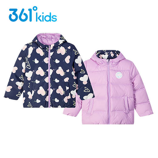 小361女童两面穿羽绒服小童加绒羽绒外套2021冬季新款k62144901 商品图4