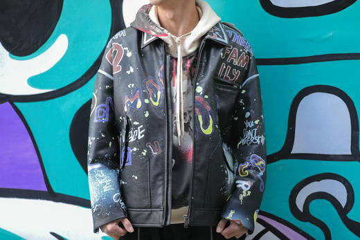 W142674210灵魂趣味涂鸦酷帅个性PU羽绒服 商品图1