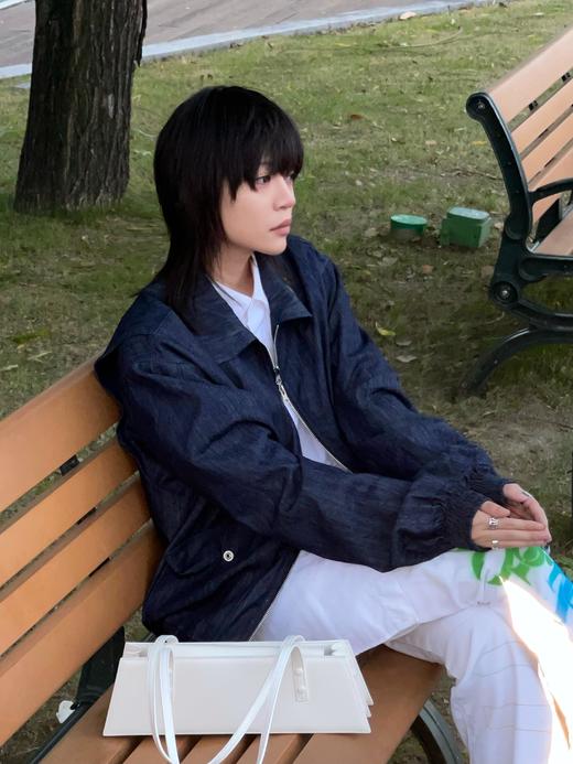 THE AIER 21AW新品宽松牛仔蓝夹克双拉链外套薄款 商品图2