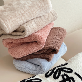 珊瑚绒干发帽2个（颜色随机发）