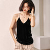 剩S/M 米思阳2024秋装新款小性感V领吊带衫修身内搭无袖丝绒背心女0226 商品缩略图0
