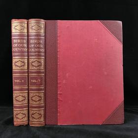 约20世纪早期 英国鸟类图集（全2卷） 约800幅插图（30幅彩色） 真皮精装16开