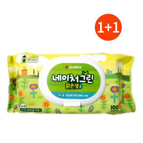 【1+1】LG 自然青绿带盖湿纸巾 100P