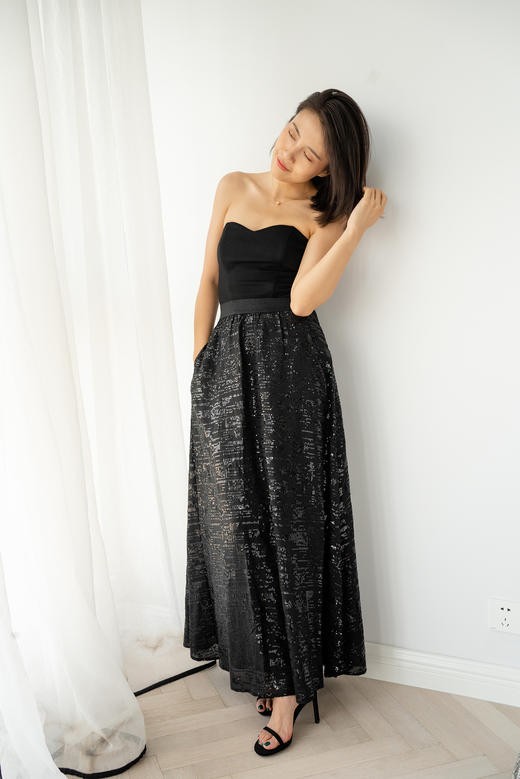 CG｜Light Sequin Slim Maxi Skirt [轻薄亮片半裙] 商品图10