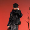 WHISTLEHUNTER(WSTHT)液态金属PU皮革外套解构多裁片拼接拉链夹克 商品缩略图1