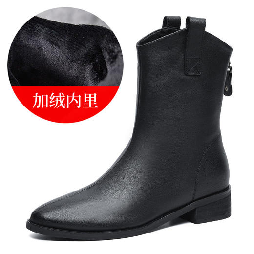 潮ins酷英伦风，尖头瘦切尔西马丁靴气质头层牛皮靴ZM-MN1818 商品图5