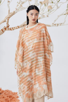 手工毛毡羊绒针织斗篷上衣 SJF93W440A