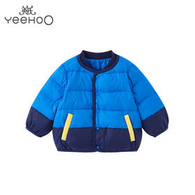 英氏-童衣类（冬）E1英羽短外套电光蓝80CM