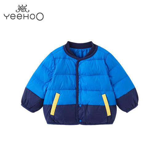 英氏-童衣类（冬）E1英羽短外套电光蓝80CM 商品图0