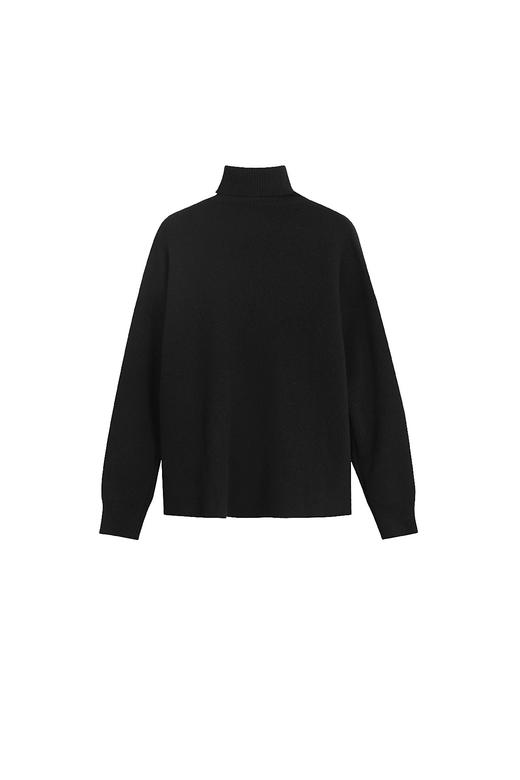 黑色拉链不对称毛衣 商品图1