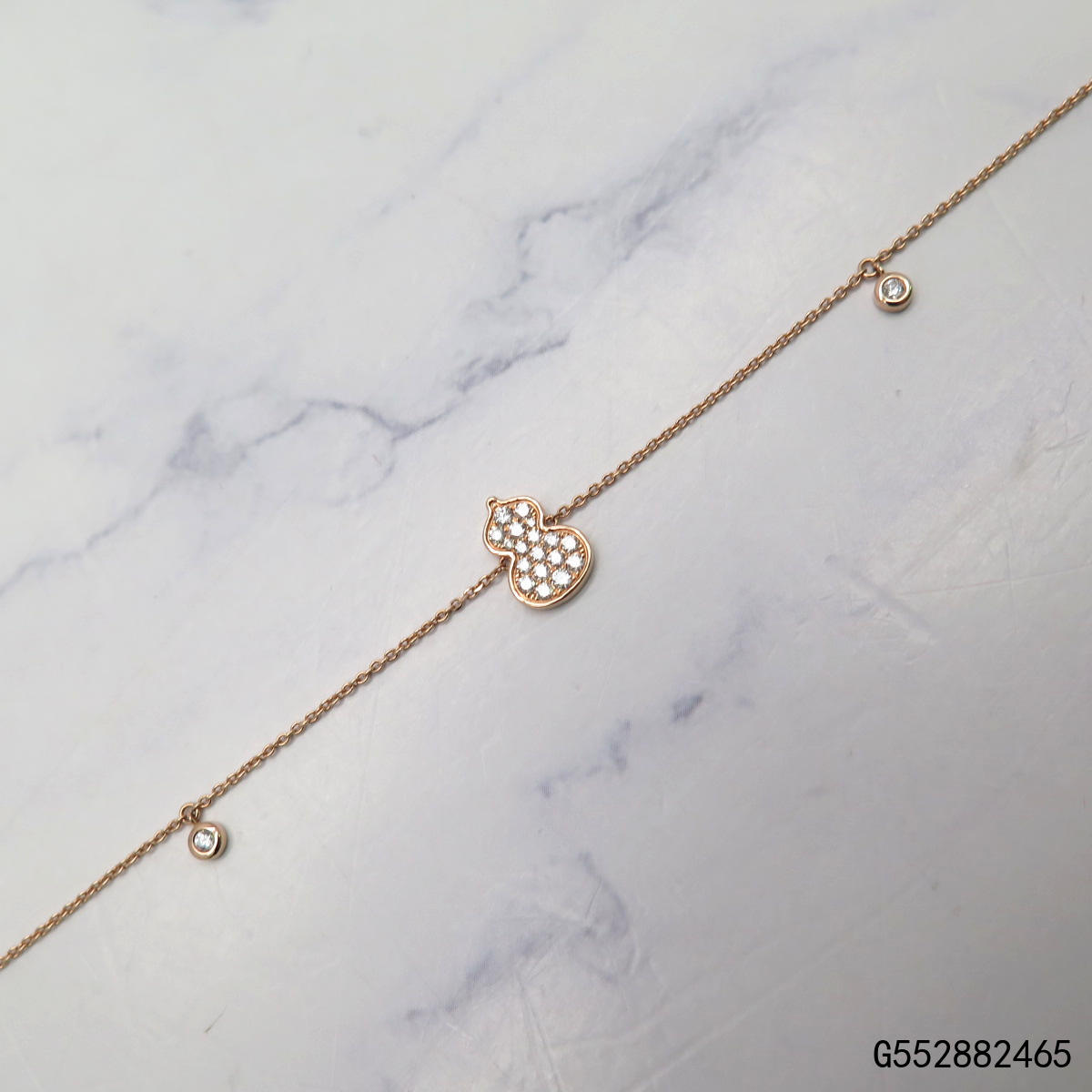 【二手9新】qeelin麒麟 petite wulu 18k玫瑰金钻石葫芦手链g55