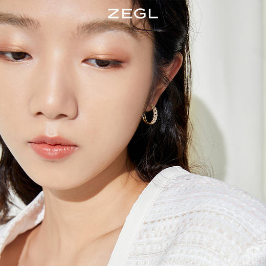 ZEGL链条C型耳环女2021年新款潮耳钉ins风复古925银针秋冬耳饰品 商品图5