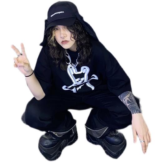 HUGMI 站立瞌睡狗狗重叠印花T恤 商品图4