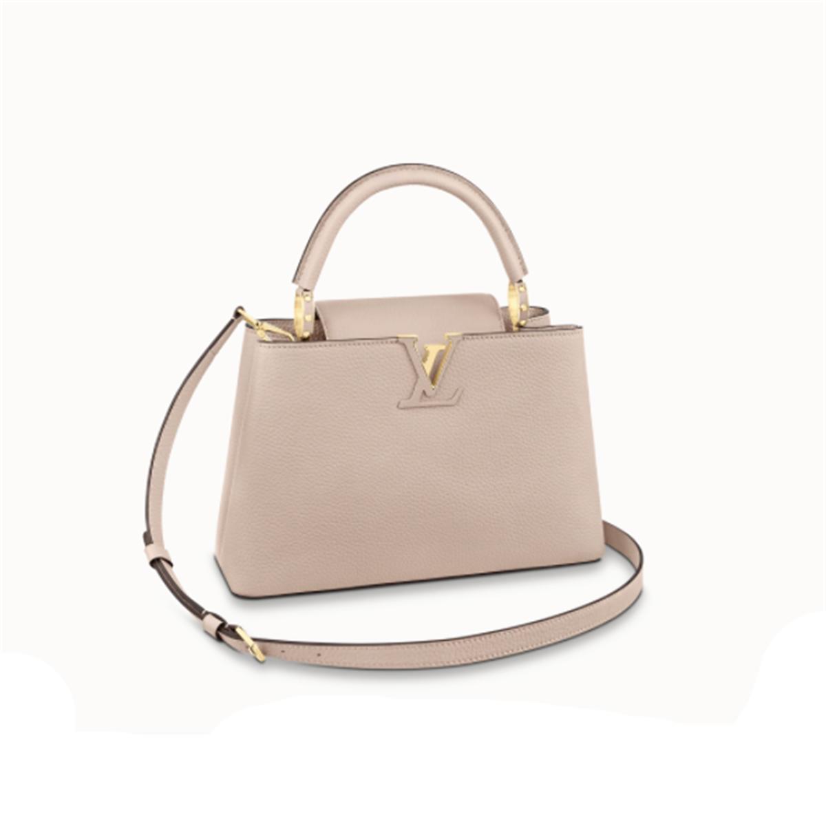 【二手9新】路易·威登/lv 女士象灰色 capucines 中号手袋手提包单肩