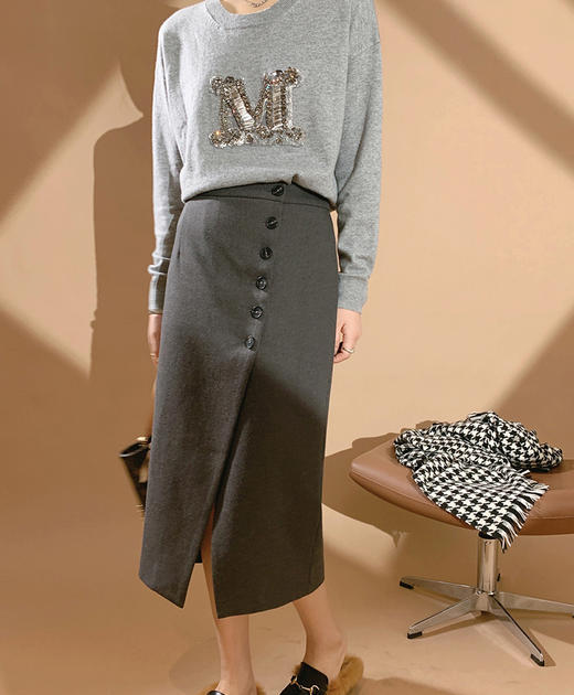 AG214 春秋冬开叉西装半身裙课程 商品图0