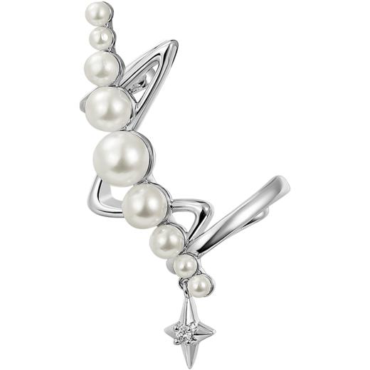 ZEGL设计师星星耳夹女无耳洞耳骨夹冷淡风人造珍珠耳环秋冬耳饰品 商品图7