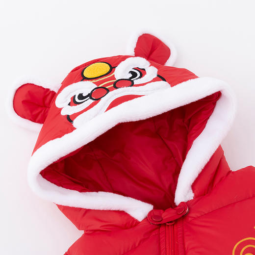 贝贝怡新生儿婴幼儿新年贺岁满月宝宝保暖羽绒连体衣冬哈衣214L501
 商品图8