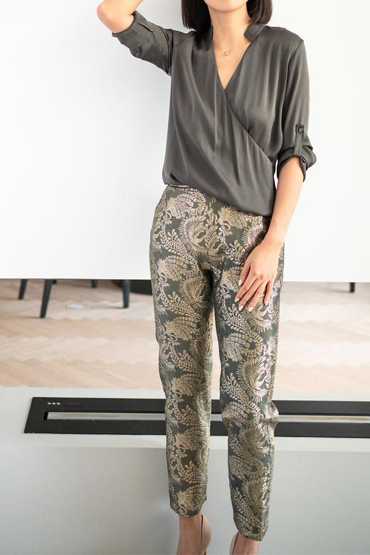 CG｜Claire silk Phoenix pants  [真丝凤凰提花小脚裤] 商品图1