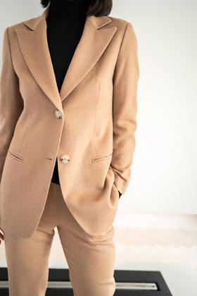 CG｜Camel hair Fitted Suit jacket [驼绒双扣西装]