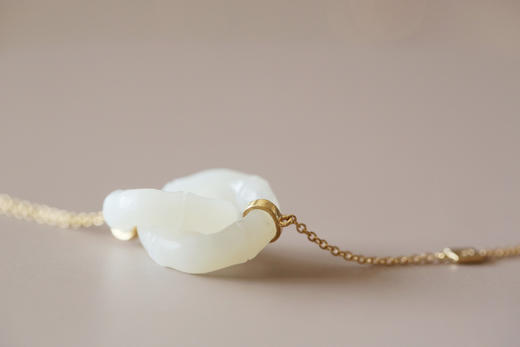 Qinny|竹影芳菲｜18K金和田玉竹节环同心项链LOVE婚礼礼物 商品图4