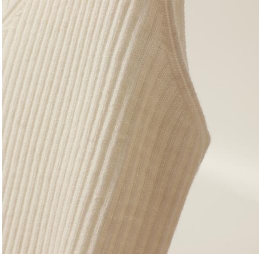 必备打底 | 48支精纺山羊绒V领针织罗纹打底背心 商品图4