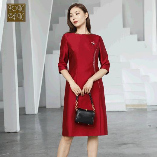 宗洋女士显瘦长袖圆领连衣裙BQK1ST7604Z-61 商品图0