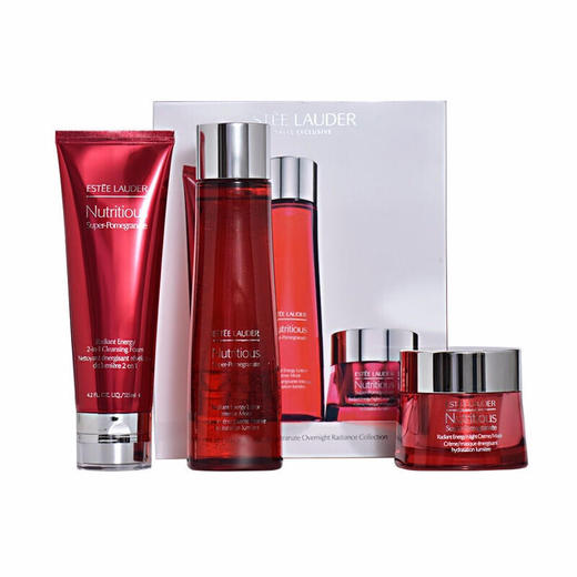 【中欧班列精选】雅诗兰黛红石榴三件套新版 晚霜50ml+爽肤水200ml+洁面125ml. 商品图0