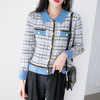 【服饰鞋包】时尚复古风牛仔拼接毛衣外套秋冬季新款女装撞色宽松针织开衫 商品缩略图2