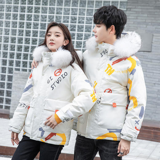 2021冬季新品加厚连帽羽绒服男士短款青年白鸭绒保暖休闲外套潮 商品图8