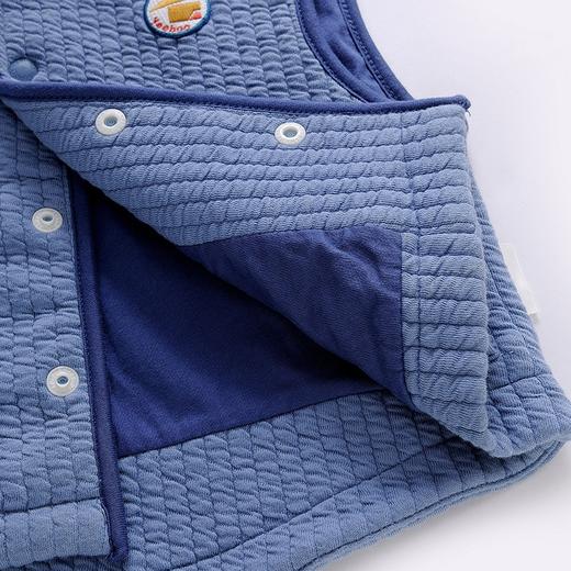 英氏-童衣类（冬）E1英针帽马夹淡牛仔蓝100CM 商品图3