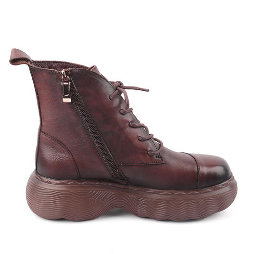 富贵吉祥2021超轻胶底牛皮女靴园头F218009 商品图4