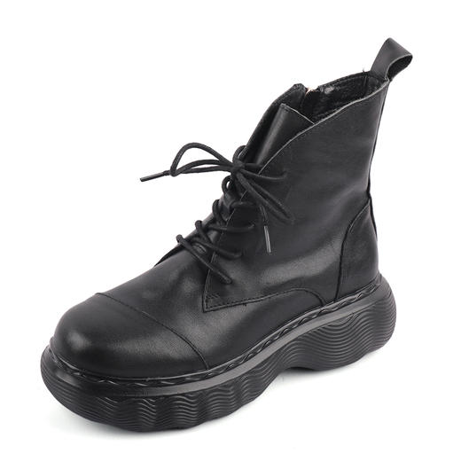 富贵吉祥2021超轻胶底牛皮女靴园头F218009 商品图6