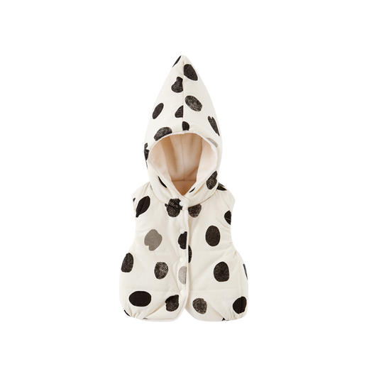 英氏-童衣类（冬）E1英针帽马夹奶油白色100CM 商品图4