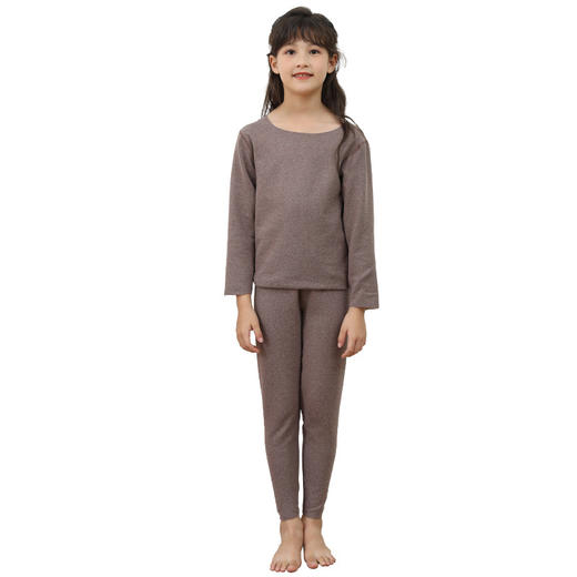 AB双面磨毛儿童保暖内衣中大童亲子装圆领秋衣秋裤德绒保暖衣套装 商品图4