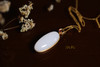 18K古法黄金和田玉（白玉）吊坠--长蛋面12*20mm 商品缩略图4