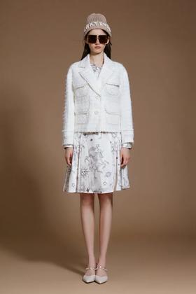 白金割绒粗纺毛呢外套