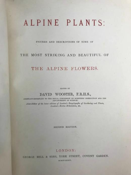 1874年 阿尔卑斯山植物图鉴 108页套色版画插图 真皮脊精装16开 商品图2