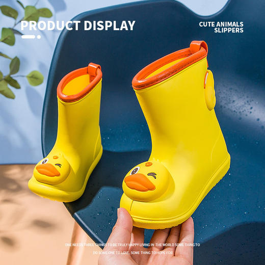 【保暖布面内里 防水防滑不易摔】小鹿米利儿童雨鞋宝宝雨衣雨靴套装新款可爱卡通水鞋室外防滑雨靴 商品图2