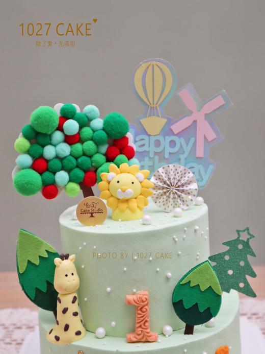 1027CAKE | 动物 双层款式 森林 长颈鹿 狮子 商品图3